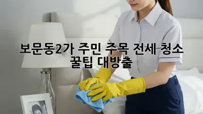 ✨ 보문동2가 주민 주목! 전세 청소 꿀팁 대방출 ✨