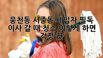 🧹 웅천동, 서중동 세입자 필독! 이사 갈 때 청소, 이렇게 하면 걱정 끗! ✨